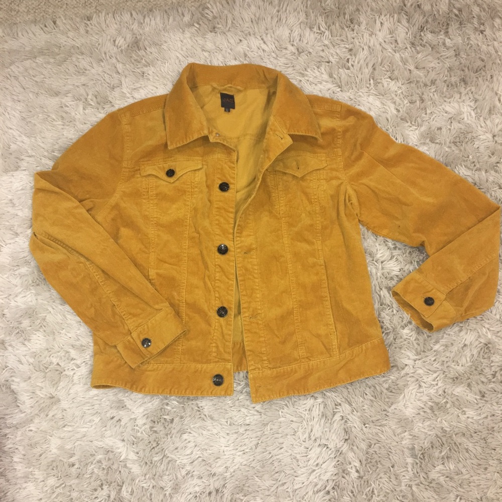 Trendy Yellow Corduroy Jacket